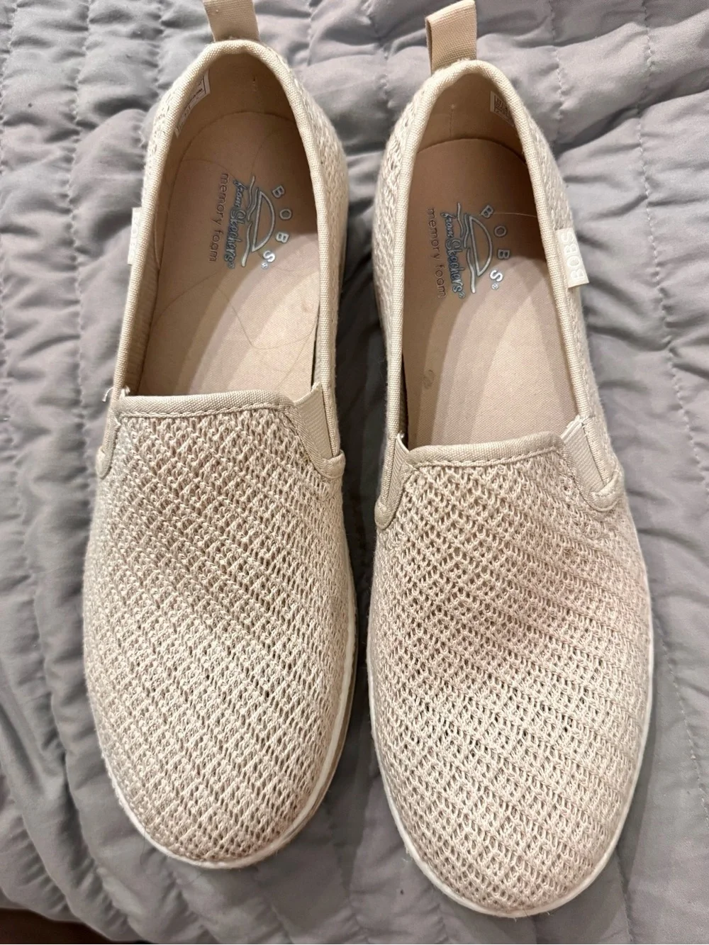 Skechers BOBS Memory Foam Slip-On Sneakers - Beige